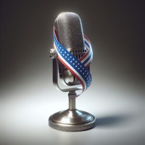 Radio microphone with memorial ribbon
