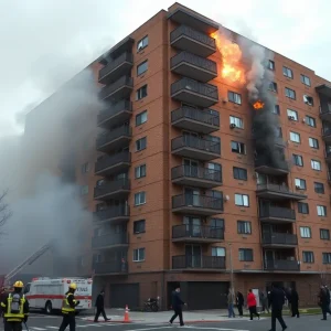 Emergency responders at Beaumont Farms apartment complex fire