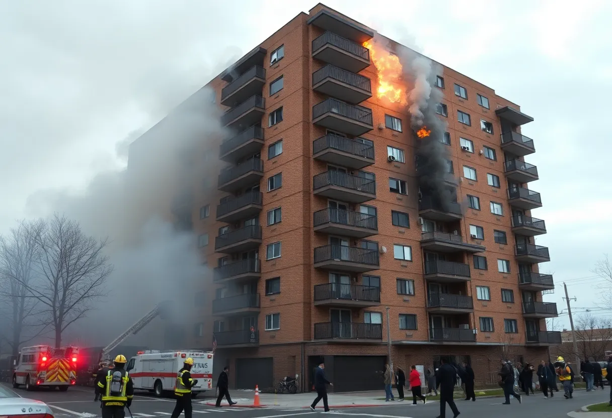 Emergency responders at Beaumont Farms apartment complex fire
