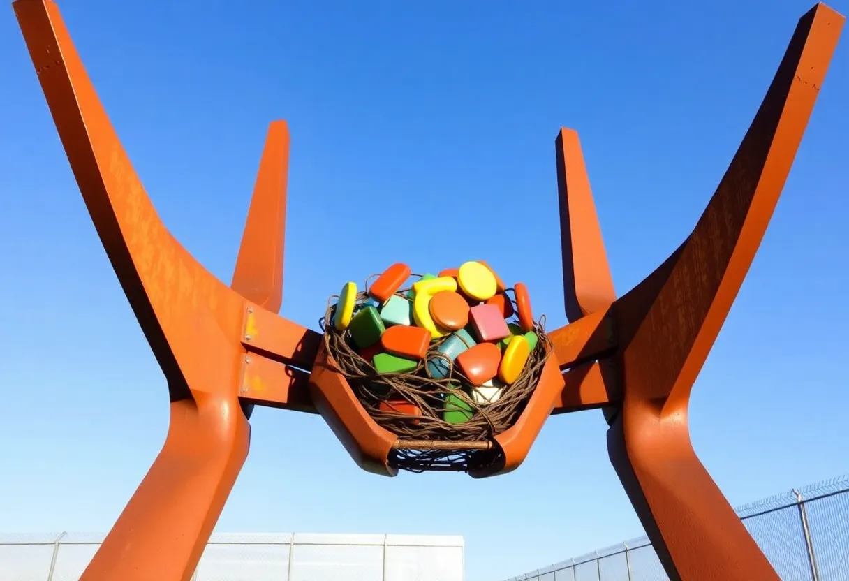 30-foot tall sculpture symbolizing hope and optimism