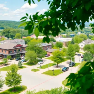 A picturesque view of Bowling Green, Kentucky promoting healthy living.