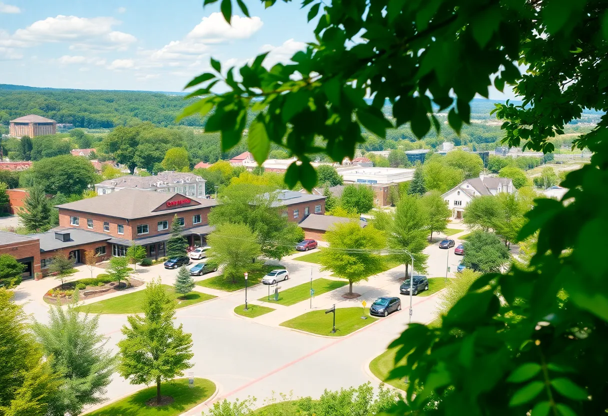 A picturesque view of Bowling Green, Kentucky promoting healthy living.