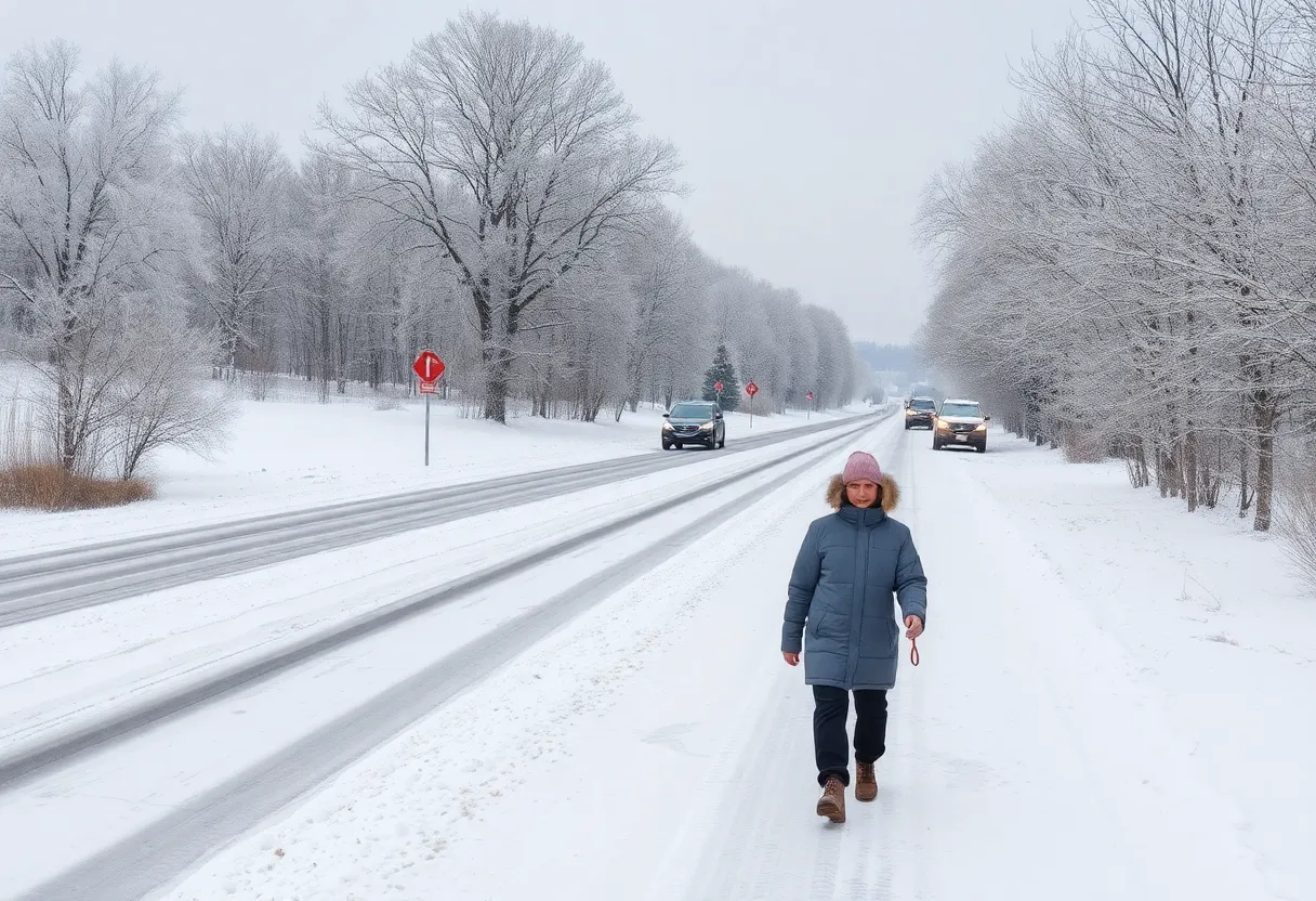 Winter landscape depicting severe cold snap in Central Kentucky