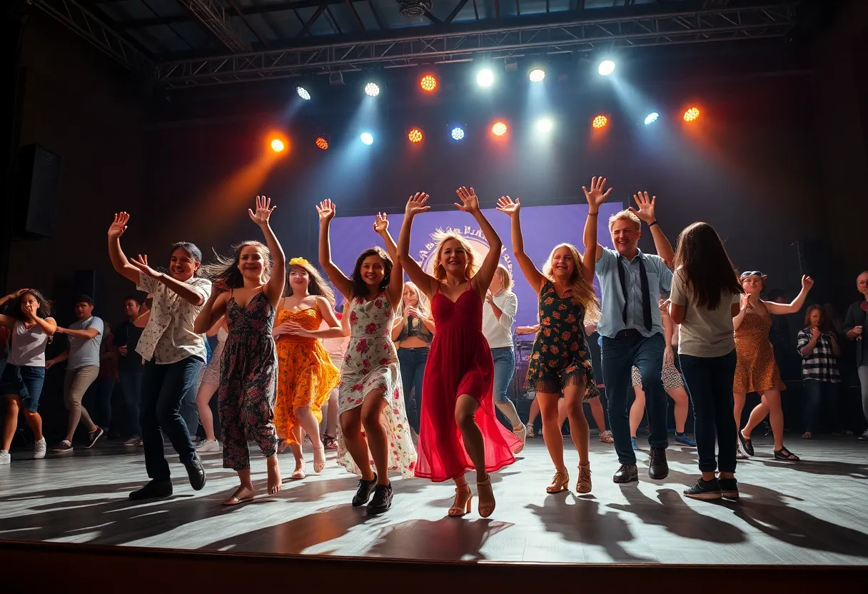 A vibrant dance performance symbolizing hope and community support.