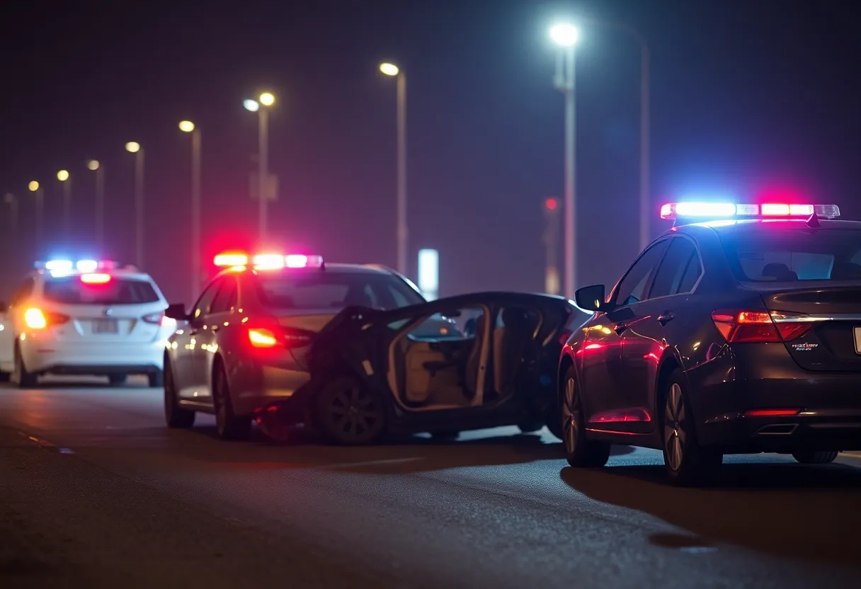 Emergency services at a DUI crash scene on Christmas Eve