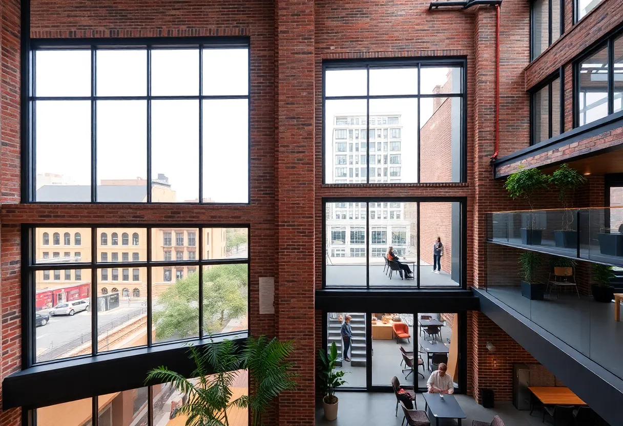 The Gray Design Building showcasing its modern architecture and historical elements.