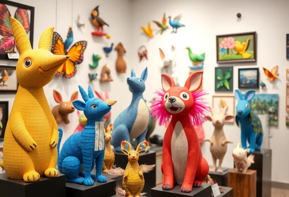 Artwork from the Dogs & Cats exhibition at the Headley-Whitney Museum in Lexington KY