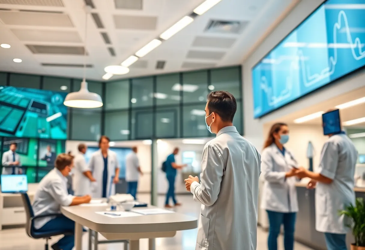 A view of a modern healthcare facility highlighting innovation