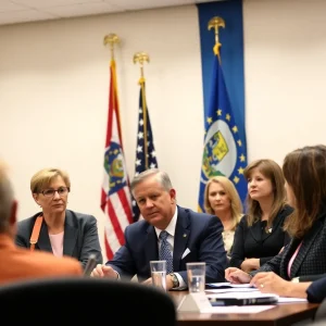 Diverse lawmakers discussing legislative plans in Kentucky.