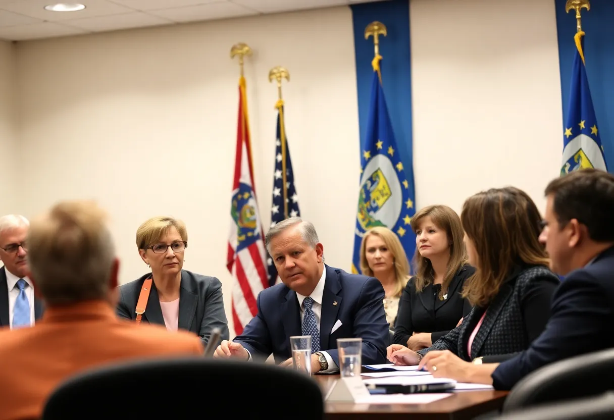 Diverse lawmakers discussing legislative plans in Kentucky.