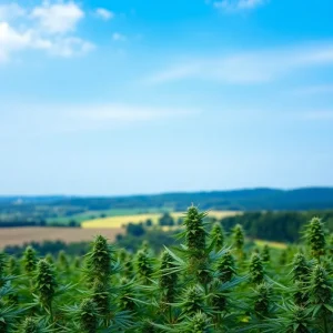 Kentucky landscape featuring medical marijuana plants