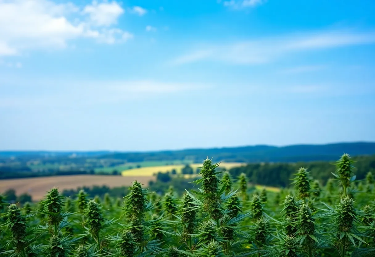 Kentucky landscape featuring medical marijuana plants