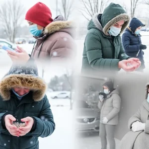 Images showcasing winter health issues in Kentucky, highlighting norovirus and respiratory illnesses.