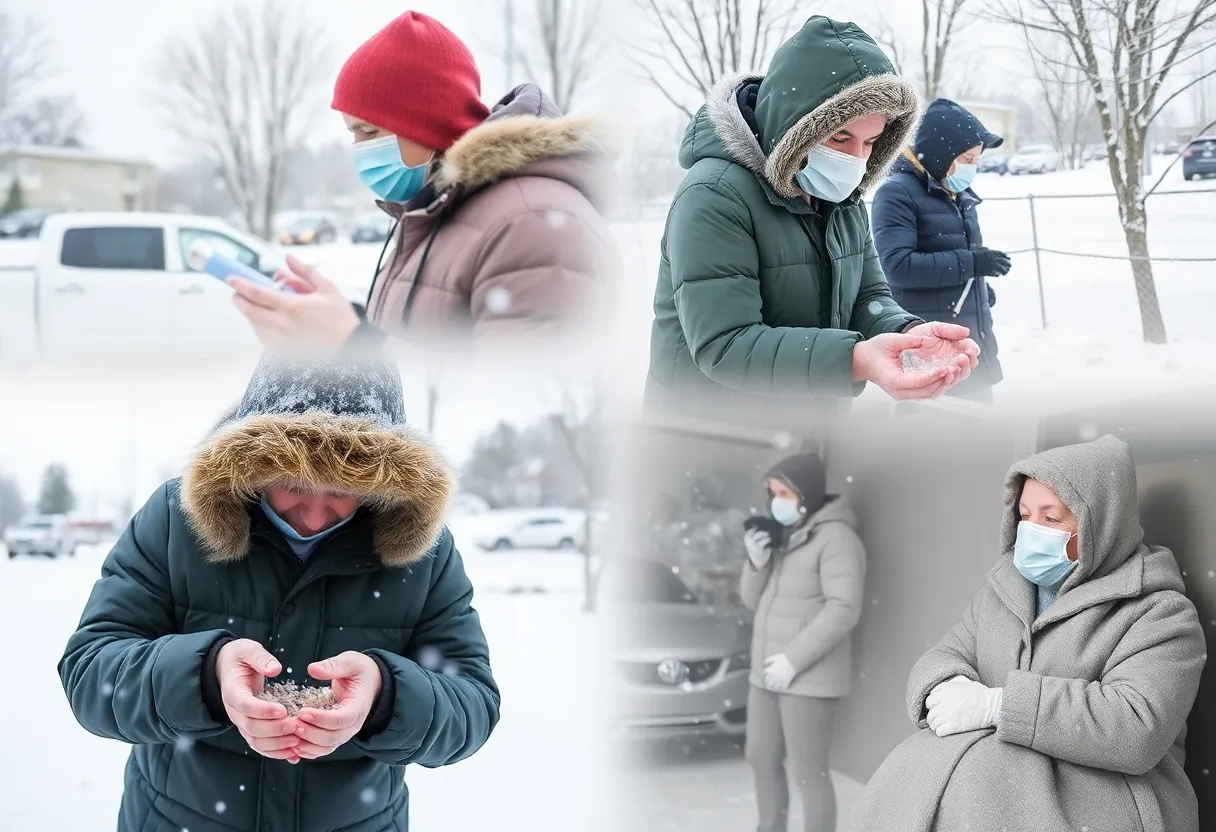 Images showcasing winter health issues in Kentucky, highlighting norovirus and respiratory illnesses.