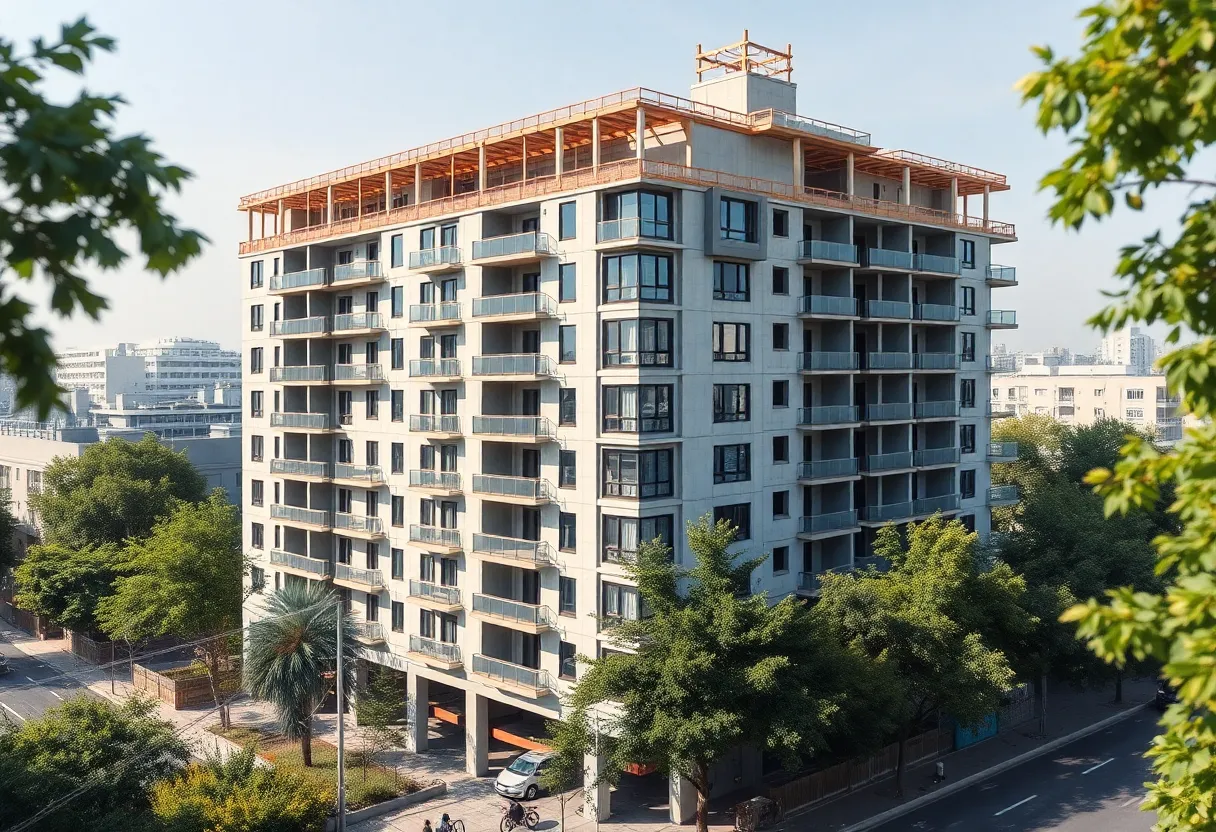 Rendering of the new six-story apartment complex in Lexington