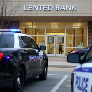 Police presence outside Central Bank in Lexington