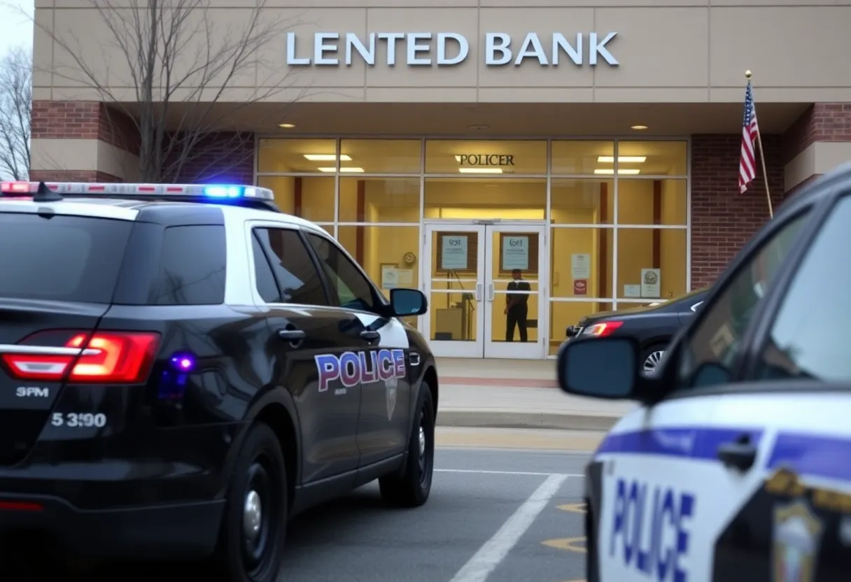 Police presence outside Central Bank in Lexington