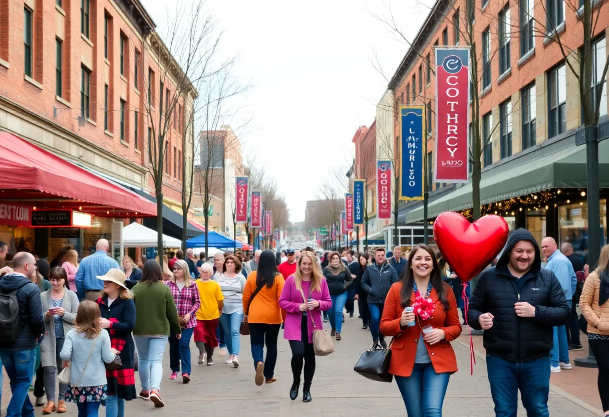 Crowd enjoying events in Lexington during February