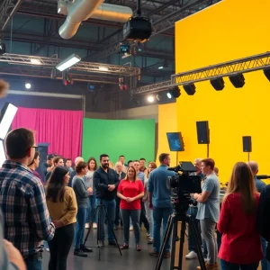 Actors auditioning on a film set in Lexington