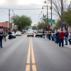 Community members gathered near the scene of a shooting in Lexington.