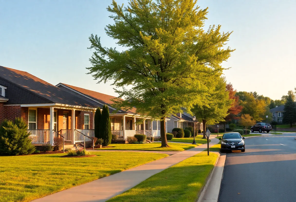 Overview of a peaceful neighborhood in Lexington, Kentucky