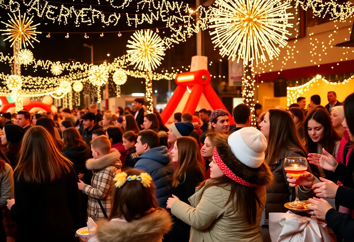 Families enjoying Lexington's New Year’s Eve celebration at Central Bank Center