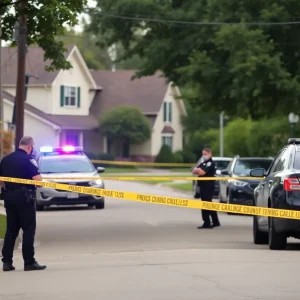 Police at the scene of a shooting investigation in Lexington