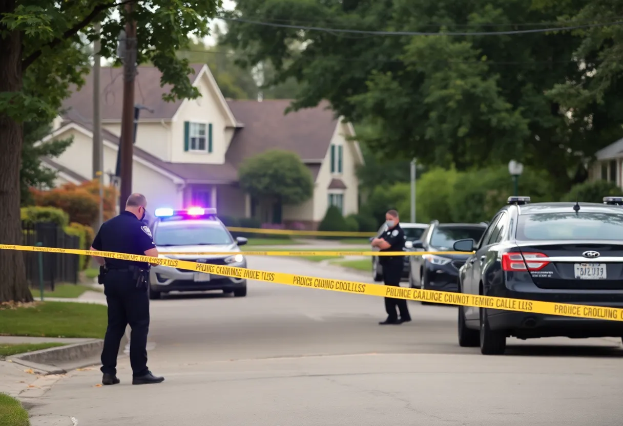 Police at the scene of a shooting investigation in Lexington