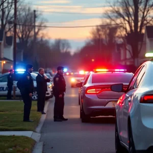 Police presence during a standoff in Lexington neighborhood