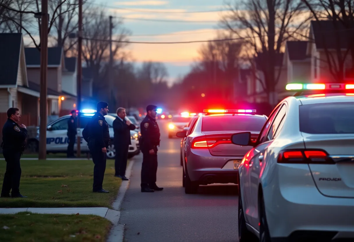 Police presence during a standoff in Lexington neighborhood