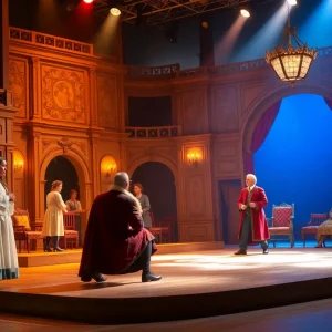 The Lion in Winter theater performance seen from the audience