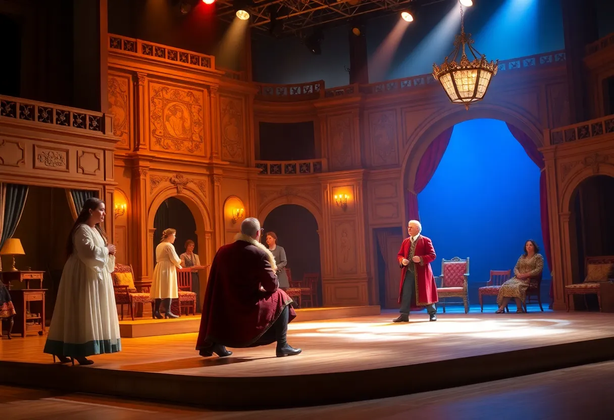 The Lion in Winter theater performance seen from the audience
