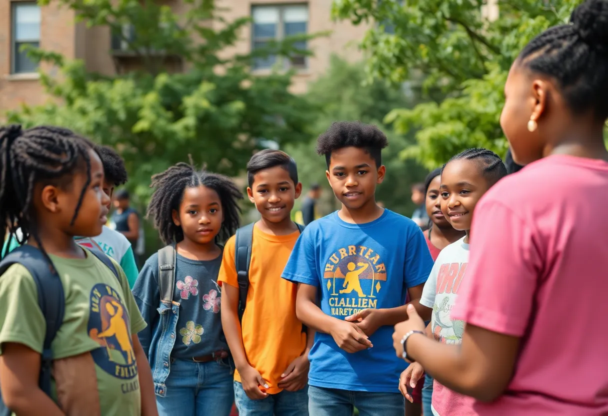 Youth participating in a community mentoring program in Lexington