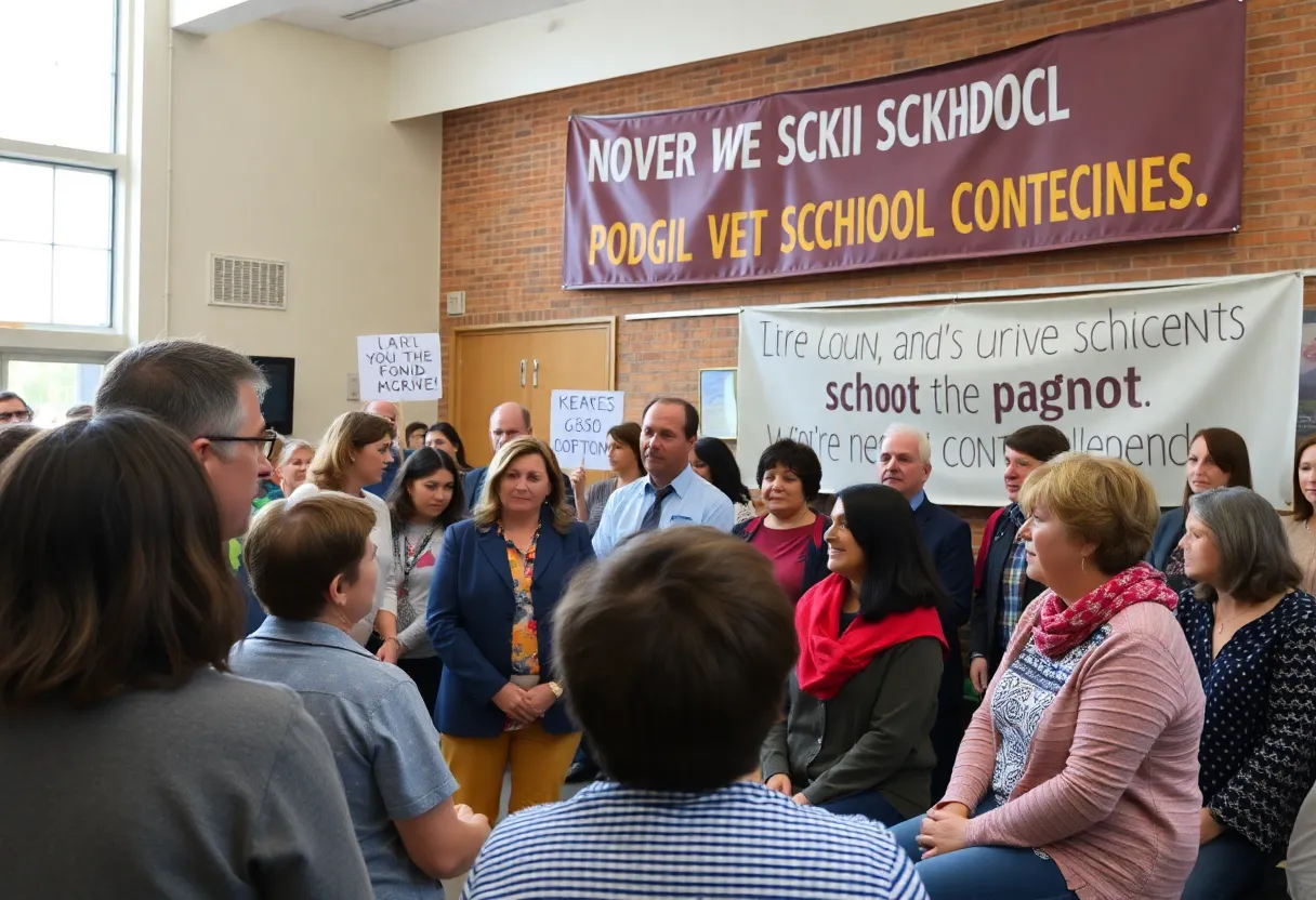 Parents discussing educational concerns in Fayette County