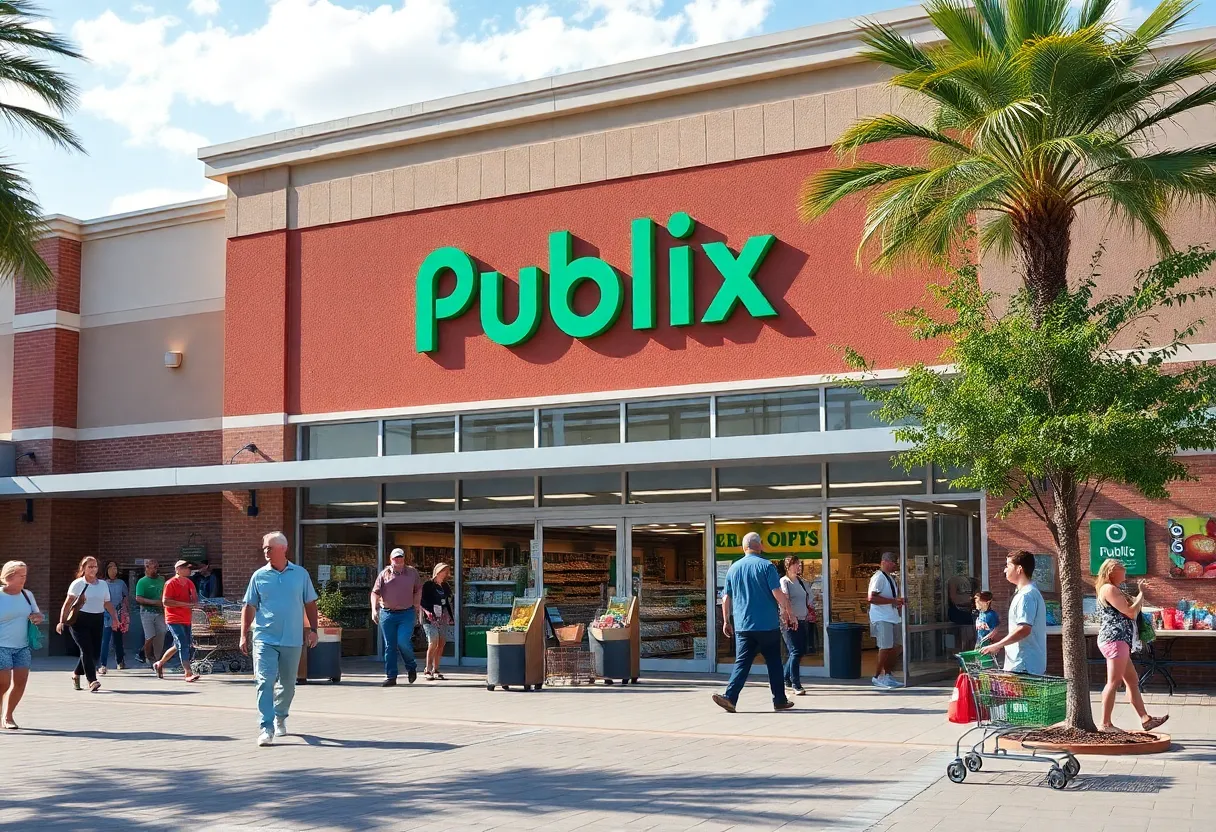 Exterior view of a newly opened Publix supermarket in Lexington KY