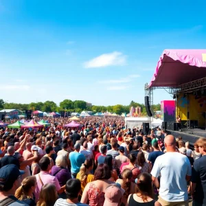 Crowd enjoying performances at the Railbird Music Festival 2025.
