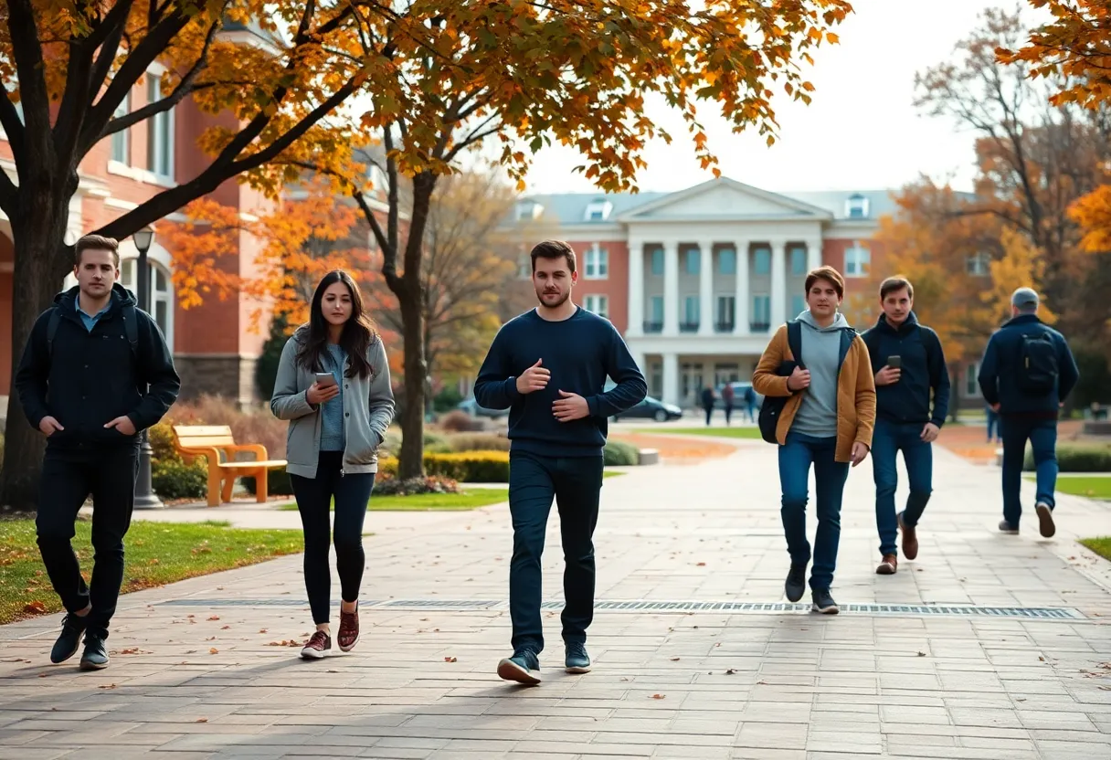 Students on University of Kentucky campus promoting safety