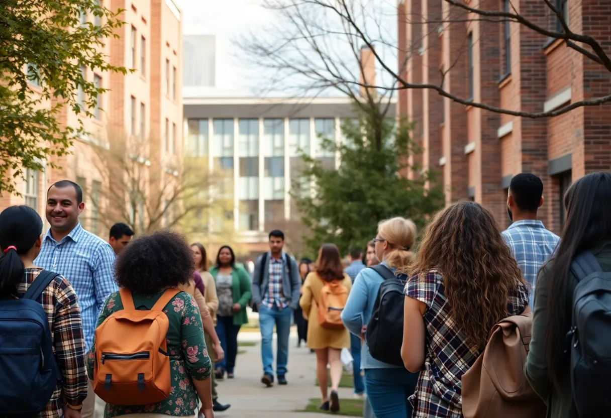 A vibrant university campus highlighting inclusion and diversity