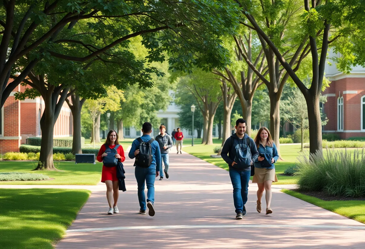 Students walking on University of Kentucky campus