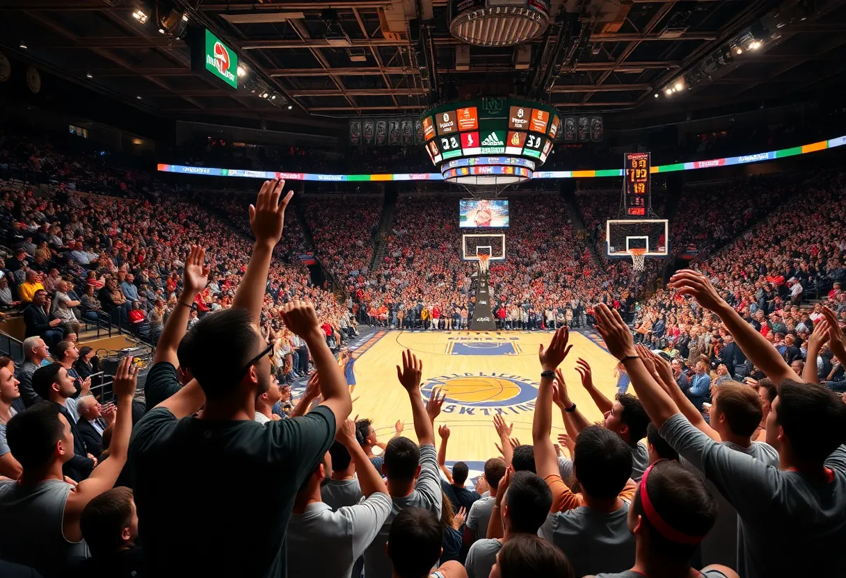 Fans celebrating Vanderbilt's victory over Kentucky