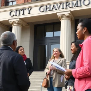 Community discussion on diversity and inclusion at city hall in Lexington