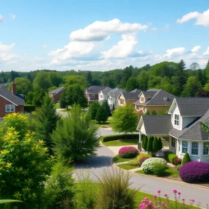 Residential neighborhood in Fayette County showcasing diverse housing styles