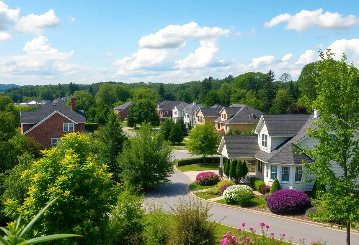 Residential neighborhood in Fayette County showcasing diverse housing styles