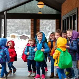 Students returning to school in Fayette County after a weather break.