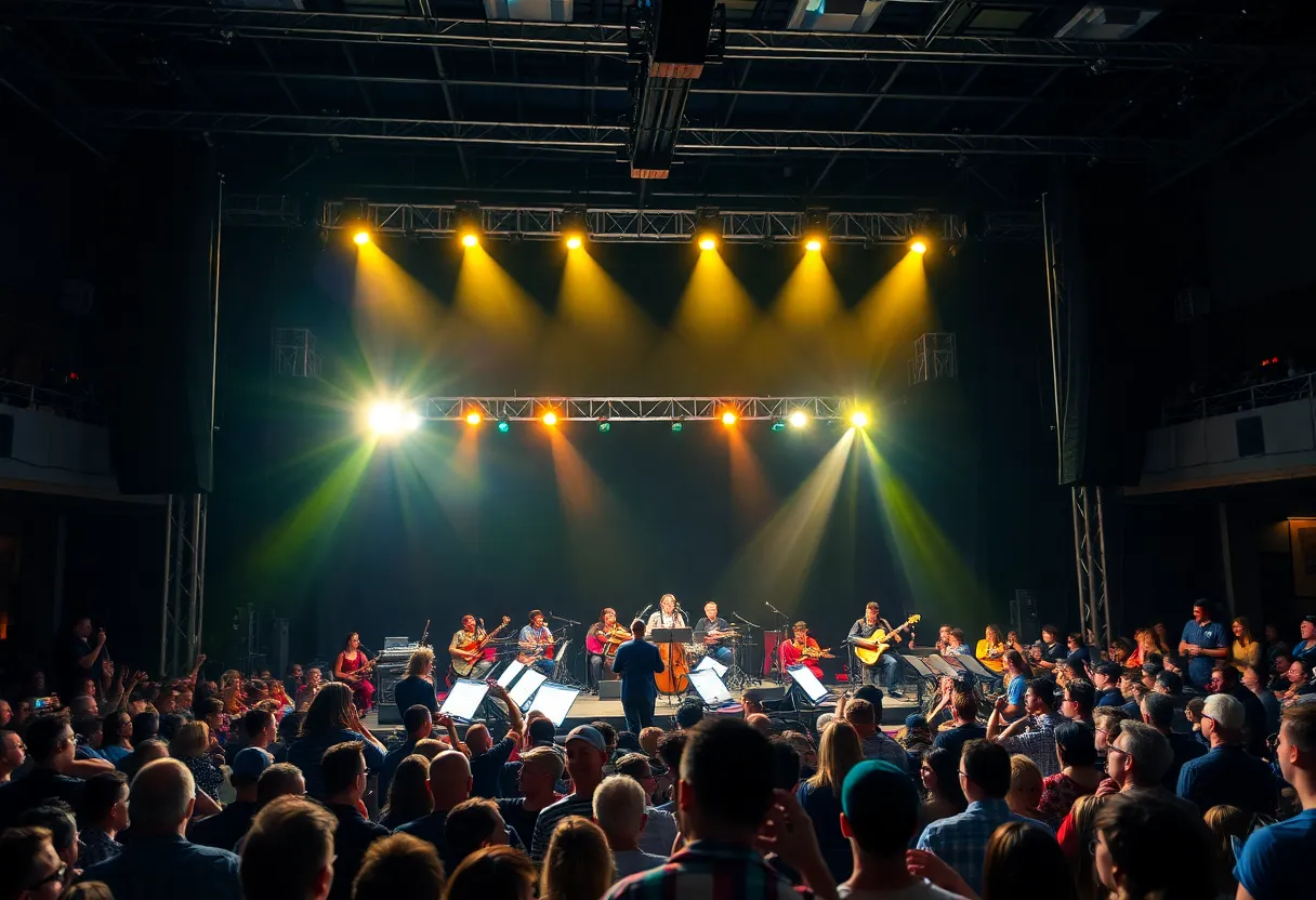 Crowd at Jack Harlow concert with orchestra