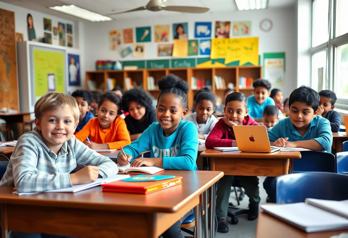 Students engaged in classroom activities in Kentucky