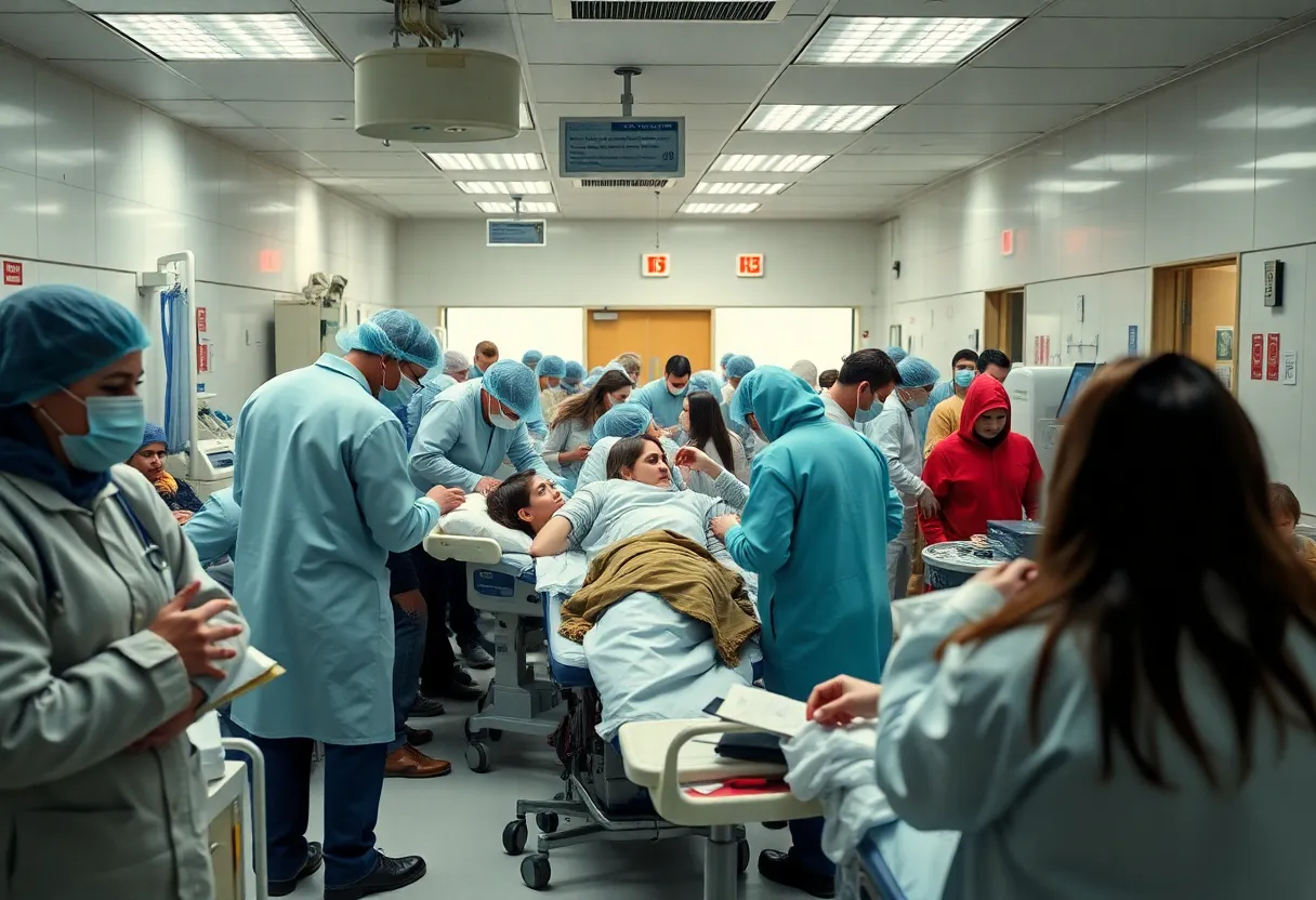 Emergency room crowded with flu patients in Kentucky