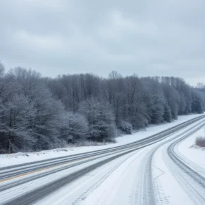 Snow-covered landscape in Kentucky