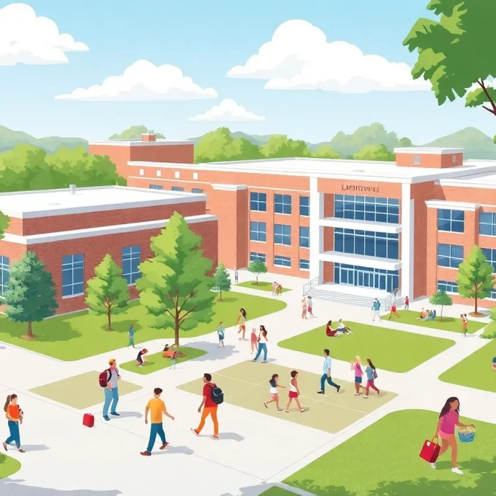 Concept art of a revamped Lafayette High School campus