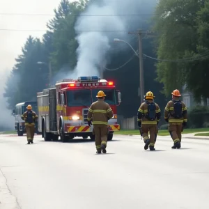Lexington firefighters responding to an emergency incident